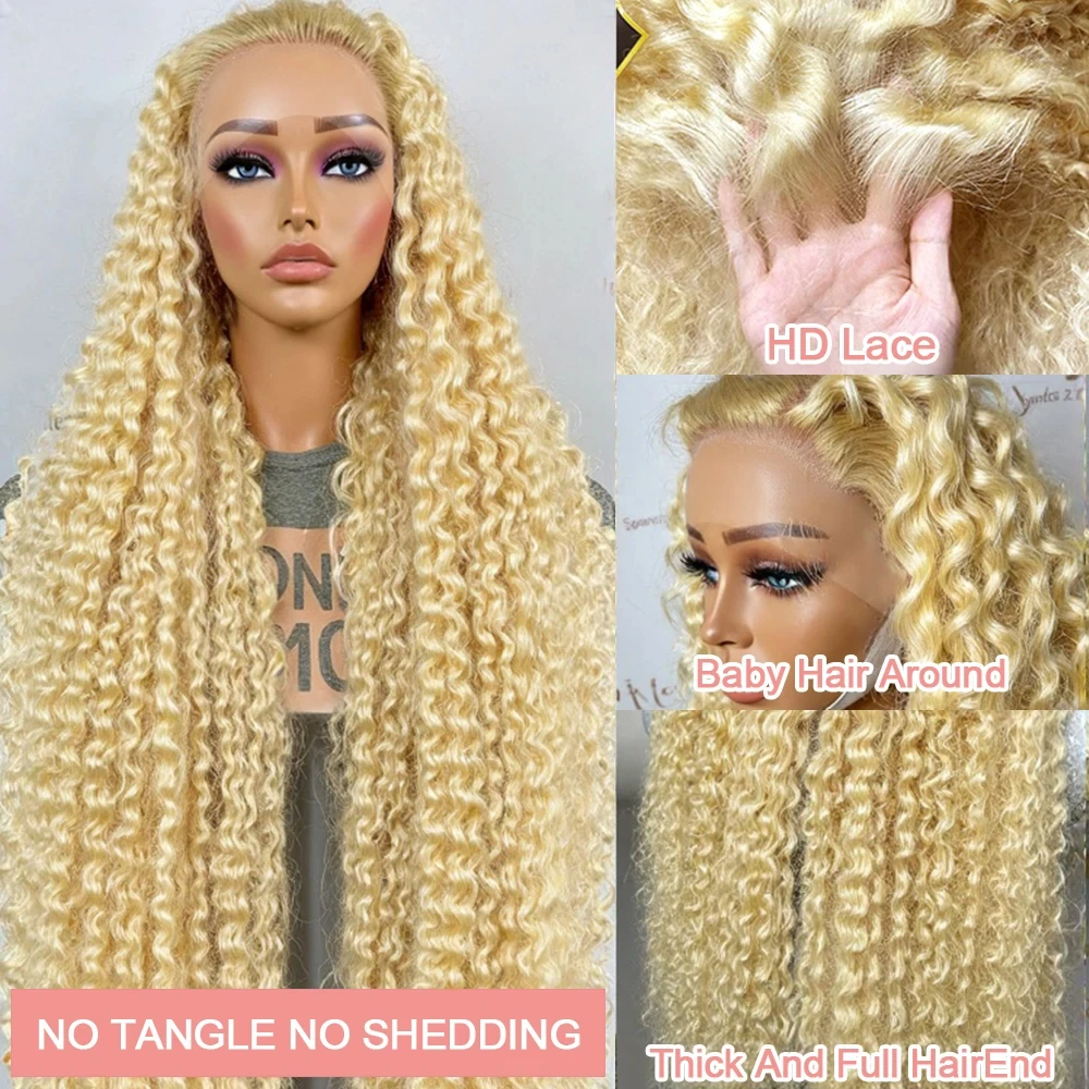 Wewave Curly Human Hair Wig Deep Wave Wigs Water Wave 13x4 13x6 Hd Lace Frontal Wig Bleached Knoted 38 Inch High Flash Sale image 3