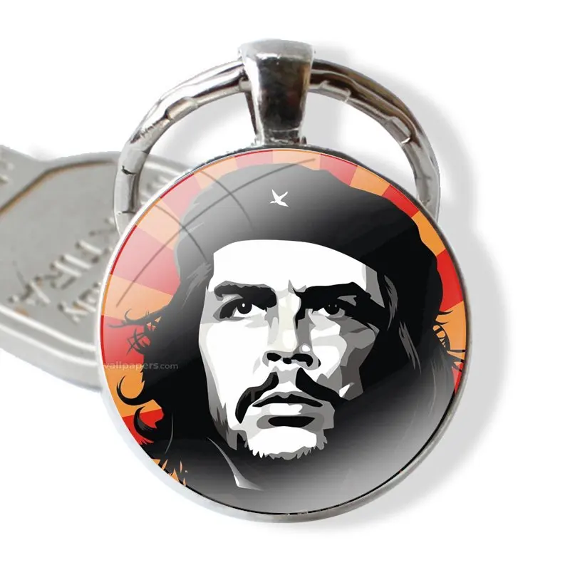 Che Guevara 25mm Glass Cabohcon Keychain Key Rings for Women Men Jewelry Gift