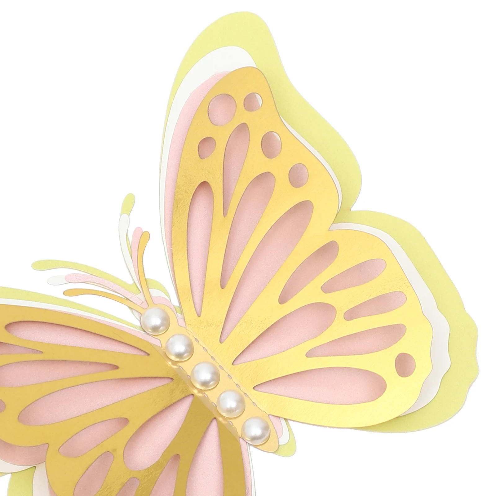 

4pcs 3D Butterfly Wall Sticker Hollow Pearls Adhesive Decor Bedroom Wedding Party Festival Layout Prop Home nament