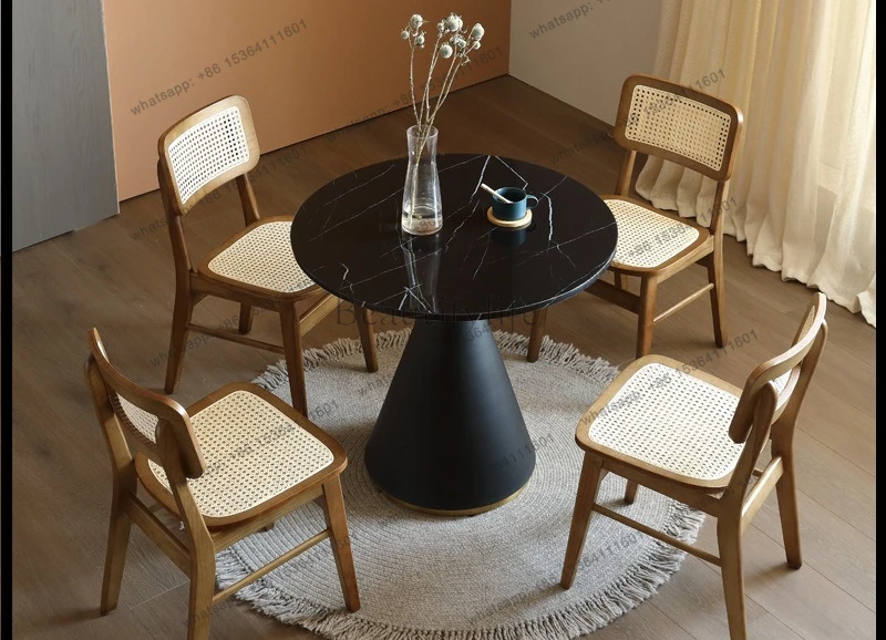 luxury meeting guests negotiation reception small round table and chairs simple modern leisure table rattan chair