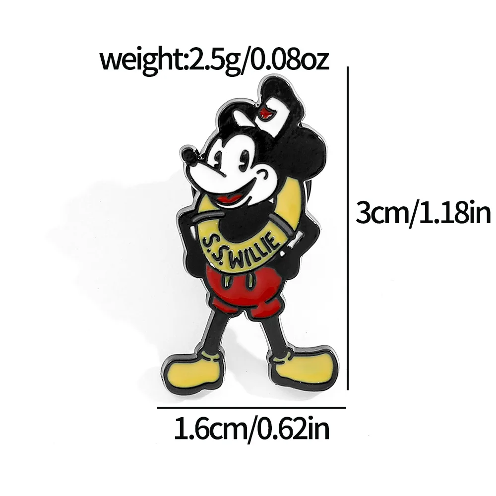 디즈니 만화 브로치, 창의적인 사랑 미키 마우스 에나멜 핀 금속 배지, 크리스마스 쥬얼리 의류, 배낭 액세서리, 1 세트