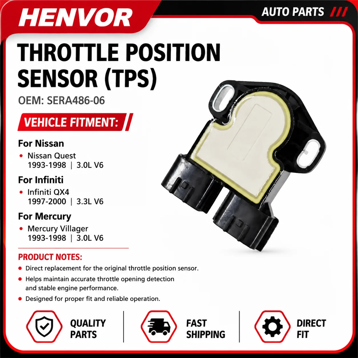 Throttle Position Sensor TPS SERA486-06 for Nissan Infiniti Mercury Quest Villager Fuel Injection Engine Sensor