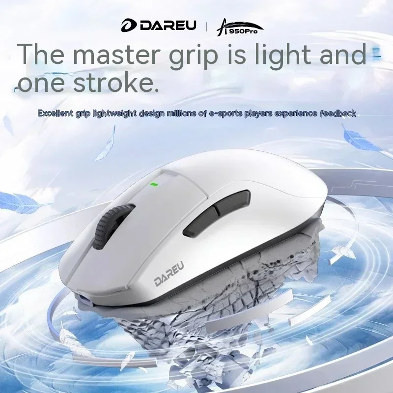 Dareu A950pro Wireless Mouse Bluetooth Tri-mode PAW3395 26000dpi Lightweight 4K Magnesium Alloy Office Gift E-sports Game Mouse