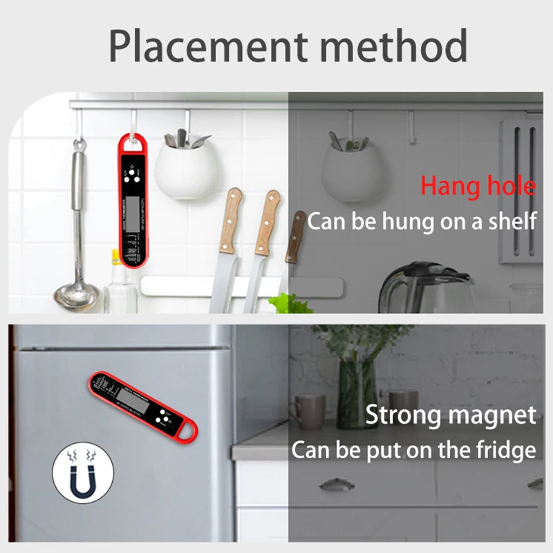 Foldable Meat Thermometer Digital Kitchen Food Cooking Thermometer For Meat Water Milk Probe BBQ Oven Electronic Thermometer view 6