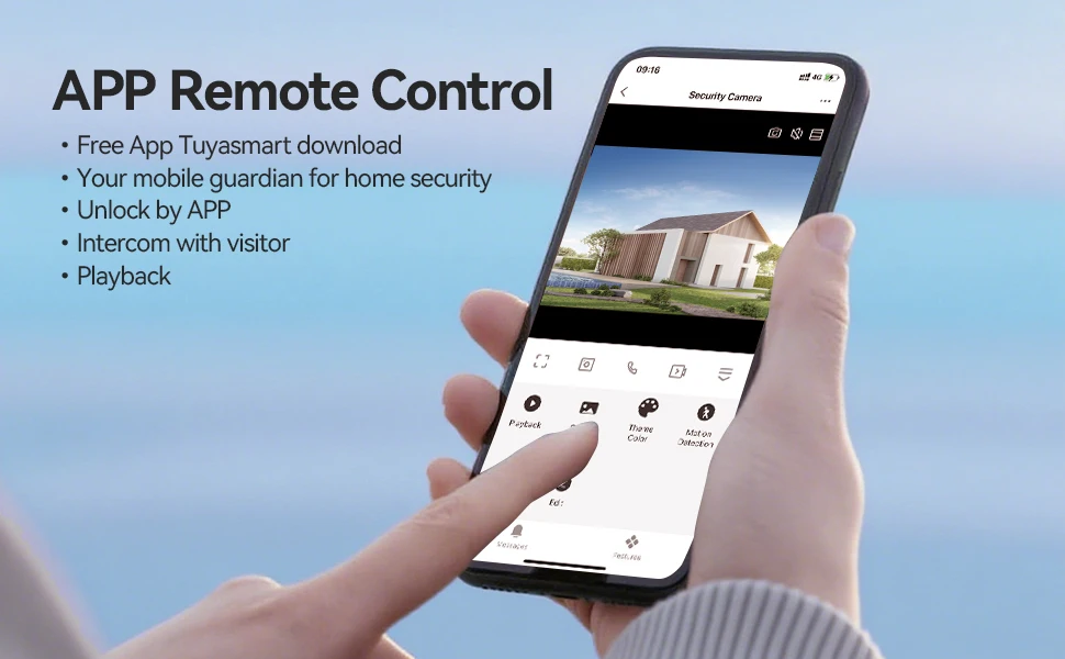 TMEZON Solarbetriebenes, kabelloses WLAN-Videotürsprechsystem für die Sicherheit zu Hause, 1080P-Intercom-System, 7-Zoll-Farb-Touchscreen-Monitor, Video-Türklingel mit Solarpanel, PIR-Bewegungserkennung, Fernentriegelung, 2,4/5G WLAN – Detail 3