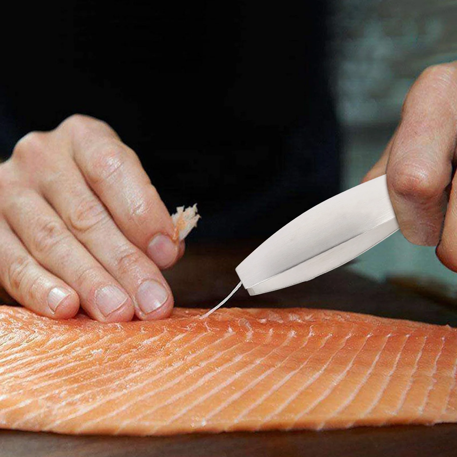 

Stainless Steel Fish Bone Tweezers Flat Cooking Tool For Chicken Pig Hair Plucking Bone Removal Lightweight Food Grade