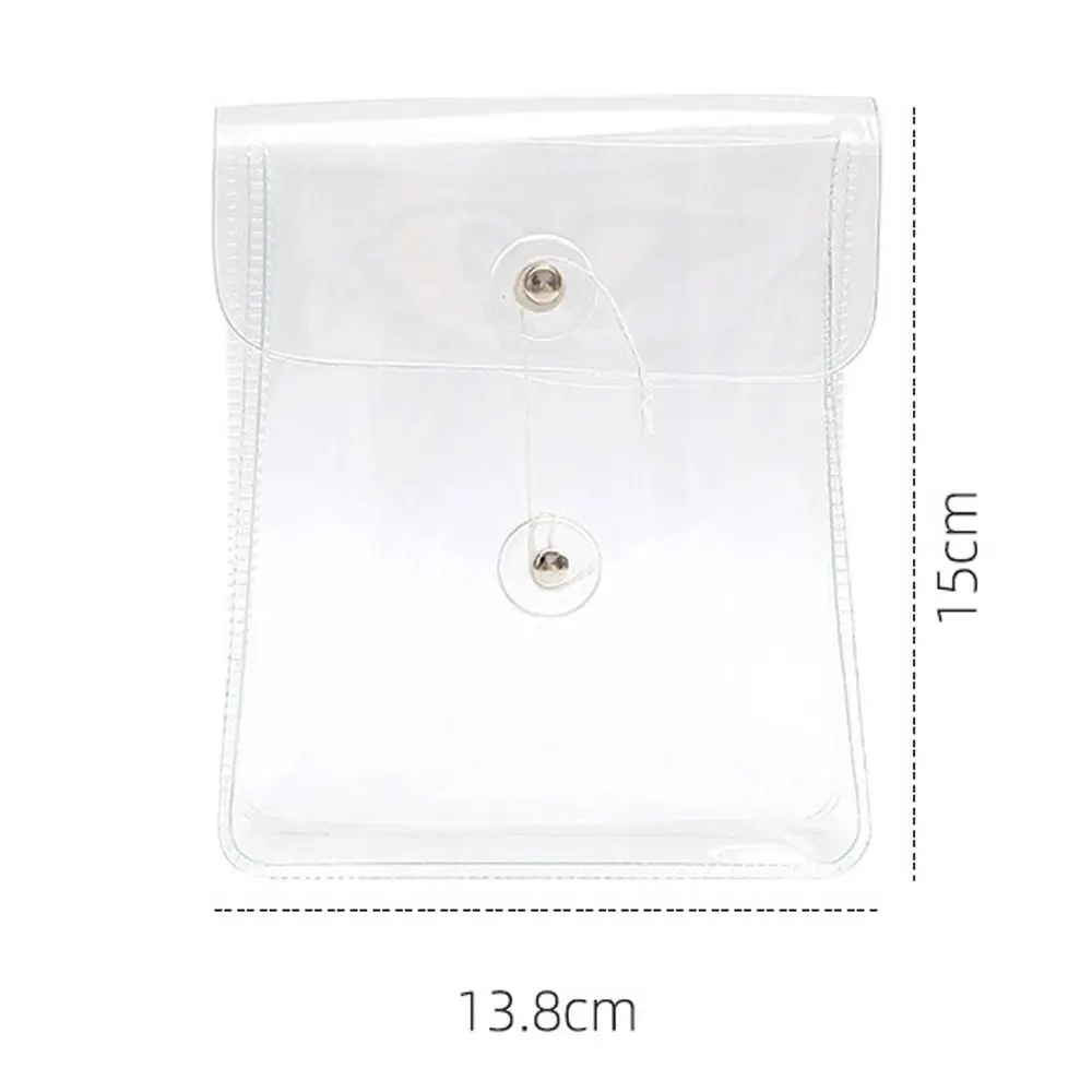 Waterproof PVC Pencil Pouch Large Capacity Square Rectangle Transparent Storage Bag Visible Clear Stationery Stickers Bag