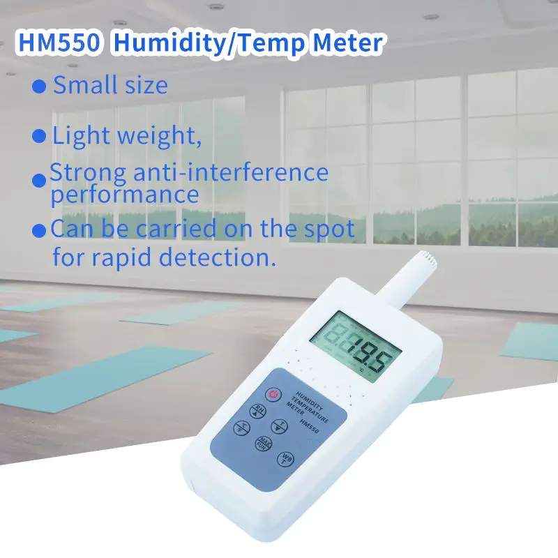 HM550 Plastic High Accuracy Handheld Temperature Humidity Meter 0.4 Seconds Time Food Hygrometer Moisture Analyzer 0.1%