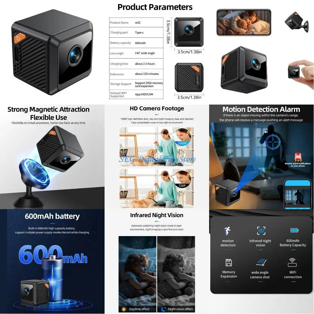 

U75B Wireless Mini Camera 4K High Definition Infrareds Night Visioning Smartests Detection Small Design