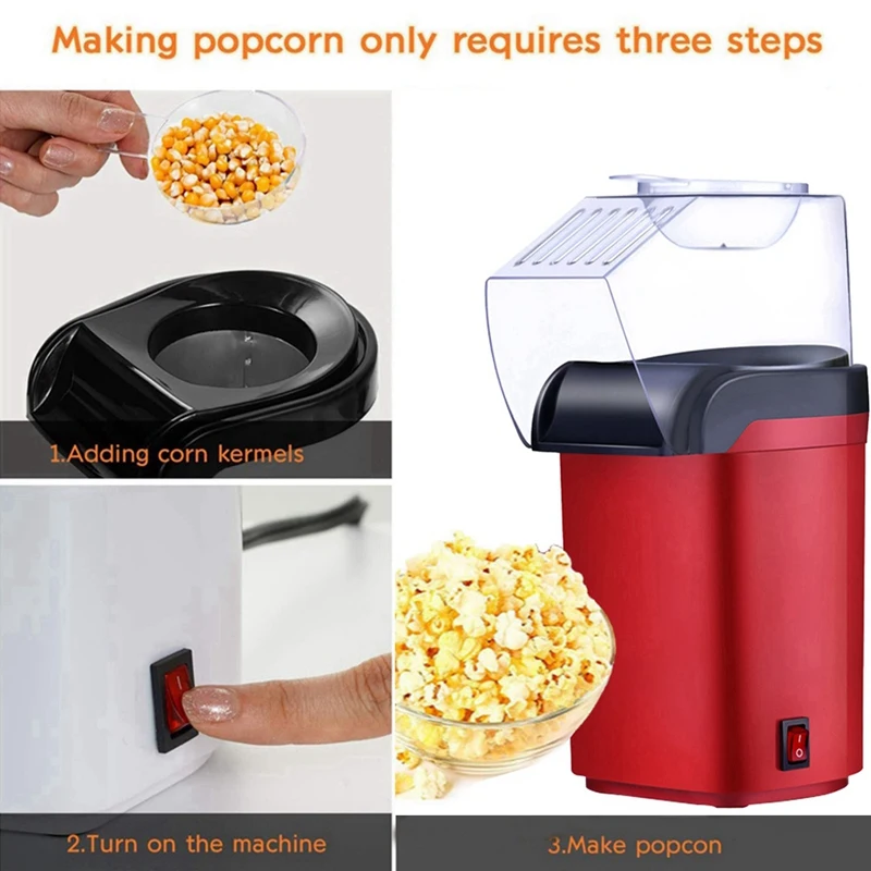 Home Electric Corn Popcorn Maker Household DIY Automatic Mini Hot Air Popcorn Making Machine Kitchen