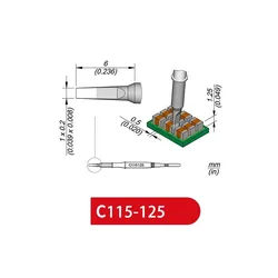 Puntas de C115-125 para JBC NASE/NANE NT115 SOGUN AIFEN AIXUN, mango de estación de soldadura