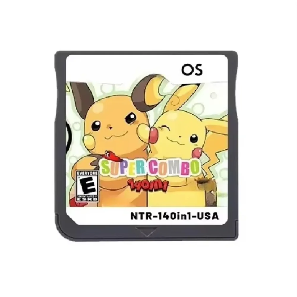 

Pokemon 140-in-1 Super Combo V1.0 Retro NDS Video Game Cartridge English Version - Children's Gift Collection