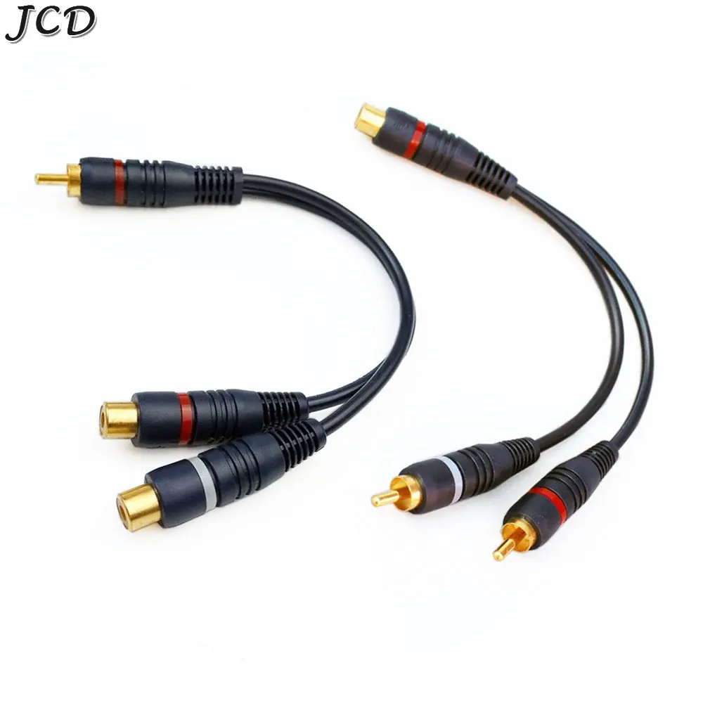 

JCD 2 RCA to 1 RCA Female to Male to Female Splitter Cable Audio Splitter Distributor Converter Speaker Gold Cable