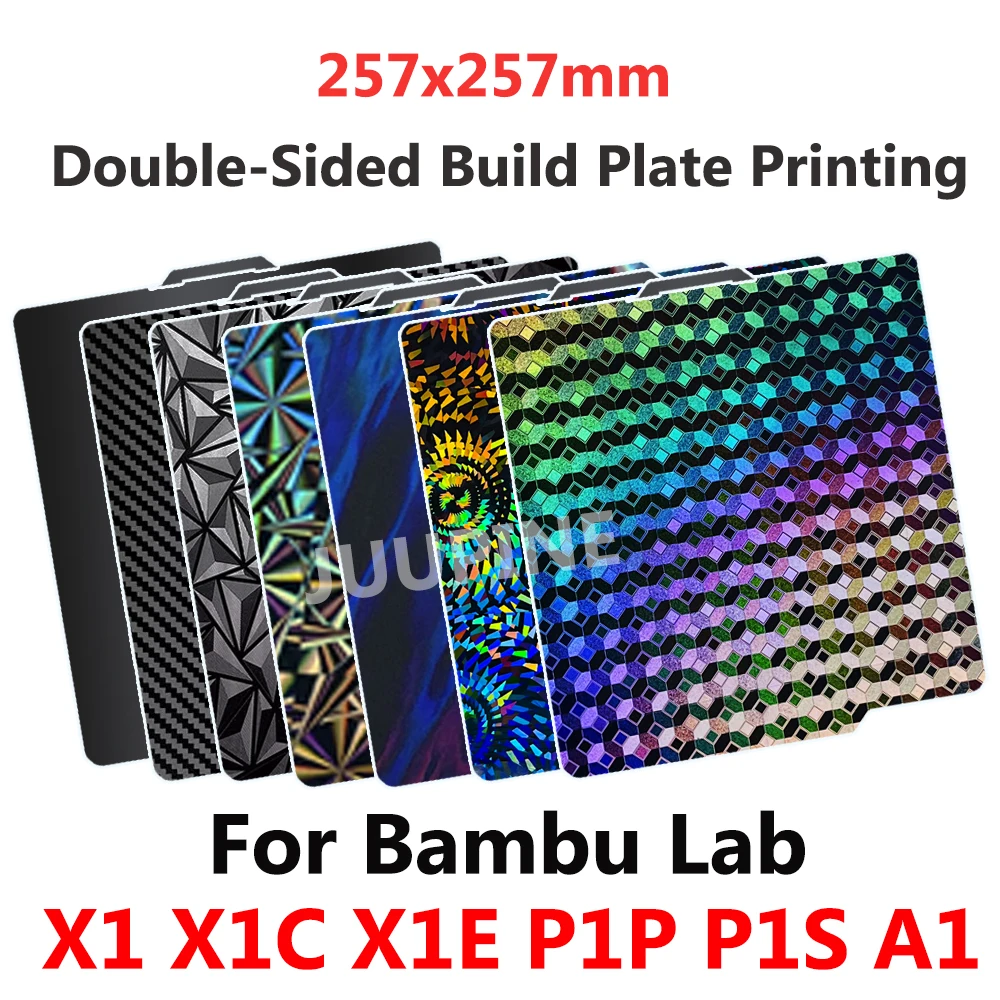 Smooth Hologram Build Plate 257x257 Windmill Diamond Ball Double Sided  Pei For Bambu Lab A1 P1s P1s X1 X1c 3d Printer Parts