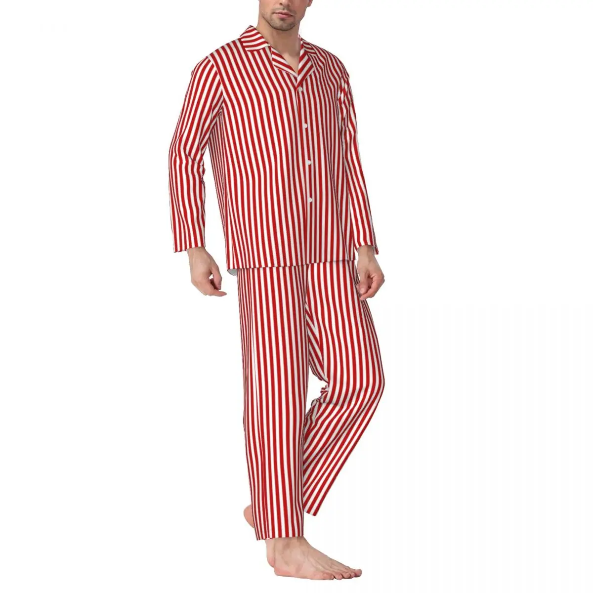 Pantalones De Pijama Suaves Con Rayas Verticales De Colores Para Hombre - Cómodos Pantalones De Descanso Para Hogar
