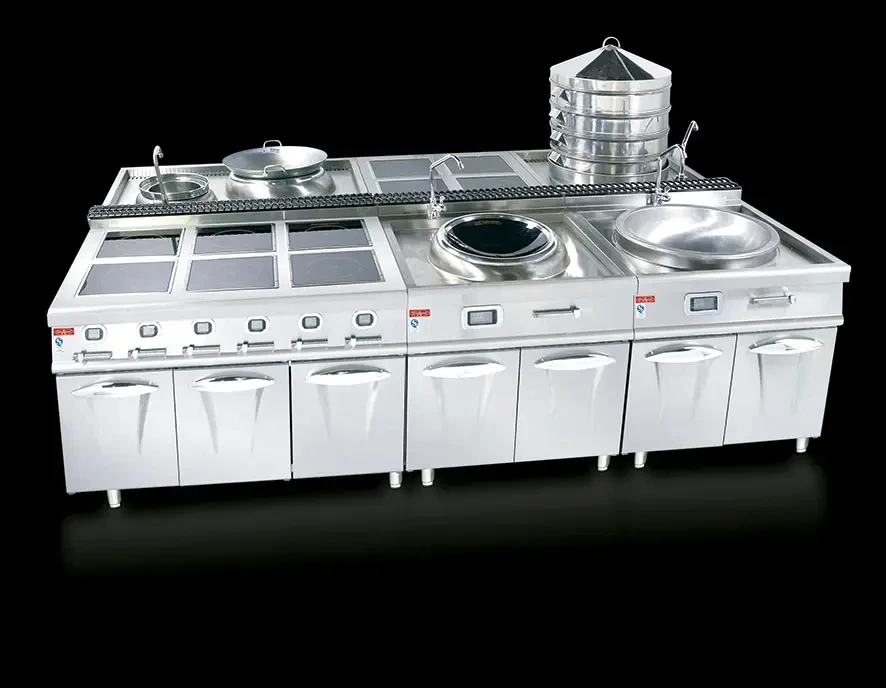 Stainless Steel Commercial     Stove Combination with Oven Freestanding Grill Range