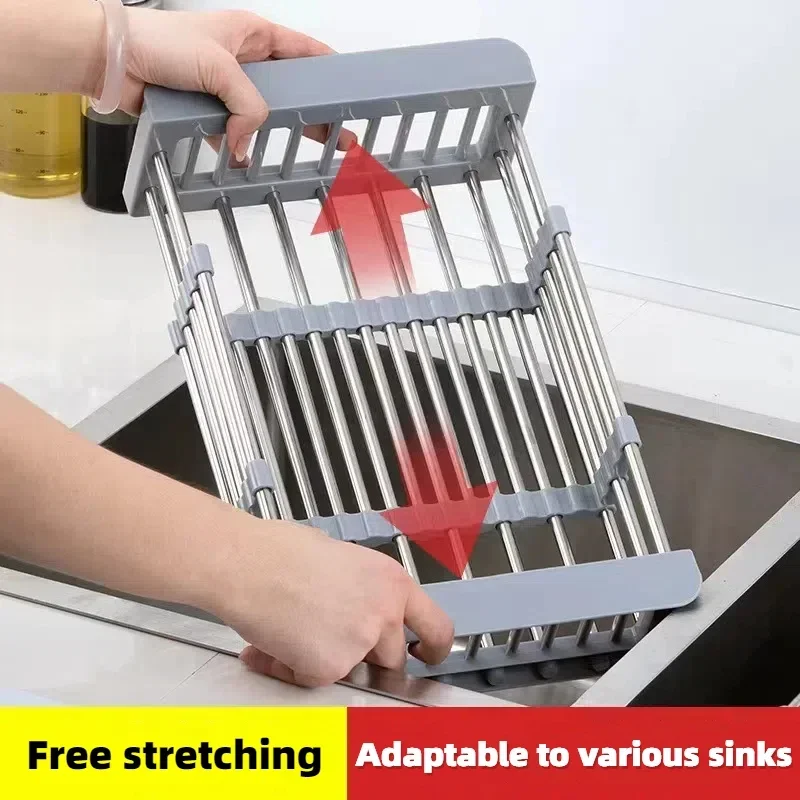 Sink Dish Drying Rack Expandable Dish Rack for Kitchen Sink Metal Dishing Drainer Kitchen Sink Organizer for Vegetable and Fruit