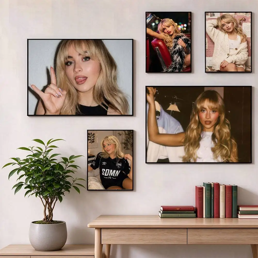 Singer Sabrina S Carpenter  Poster Waterproof Wall Art Sticker For Bar Living Room Vintage Decor High Quality Print Gift