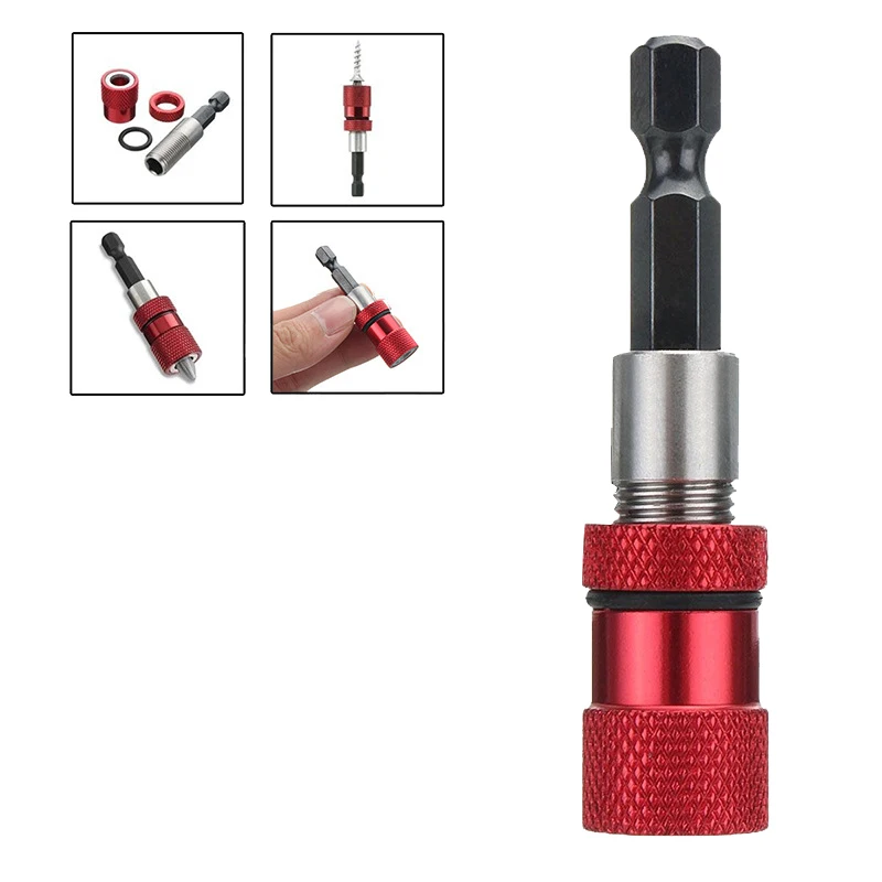 1/4 Hex Shank Electric Drill Magnetic Screwdriver Bit Holder Tool Magnetism Limit Adjustable Extension Rod