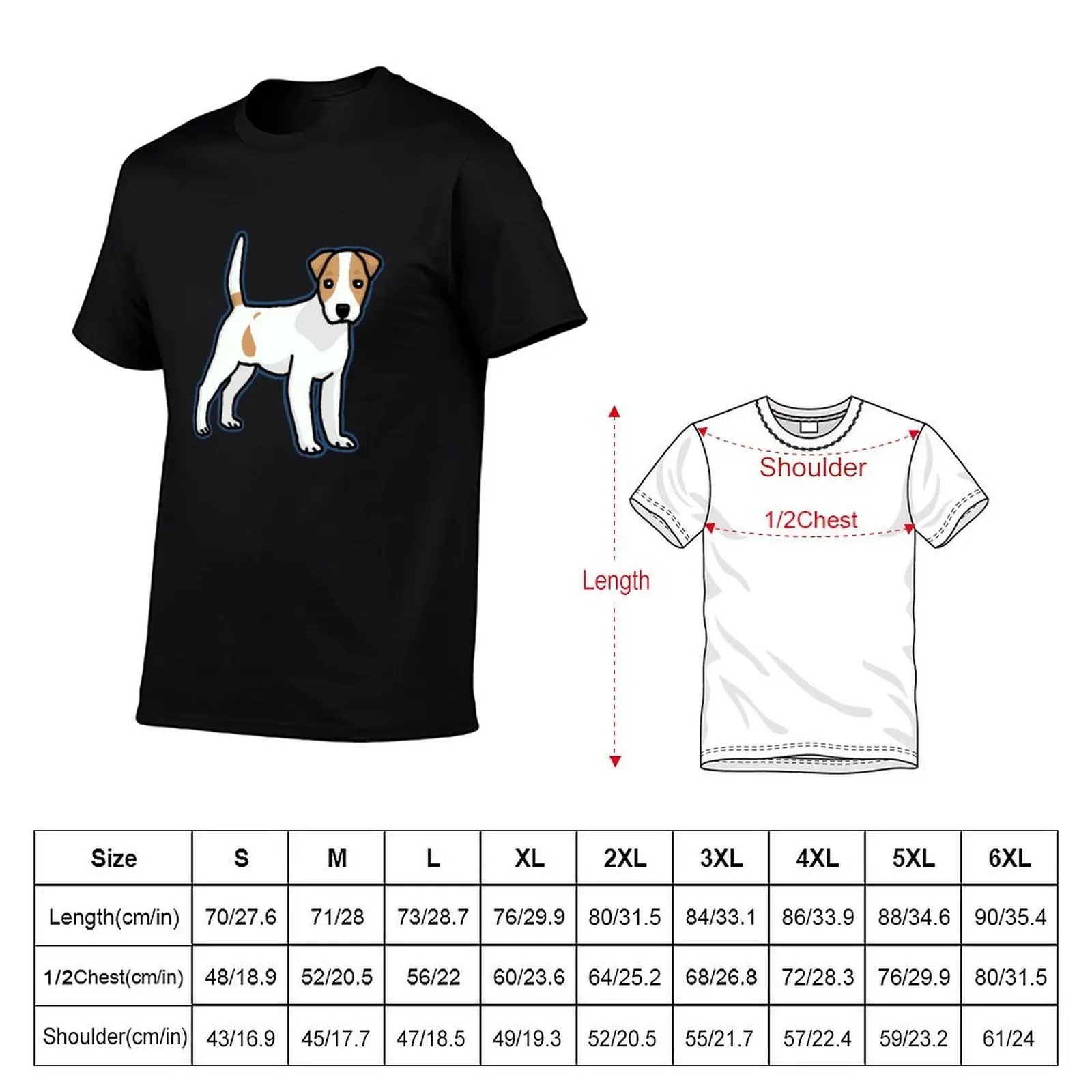 Jack Russell Terrier, dog, cartoon T-Shirt oversized graphic tee anime stuff Men's clothing