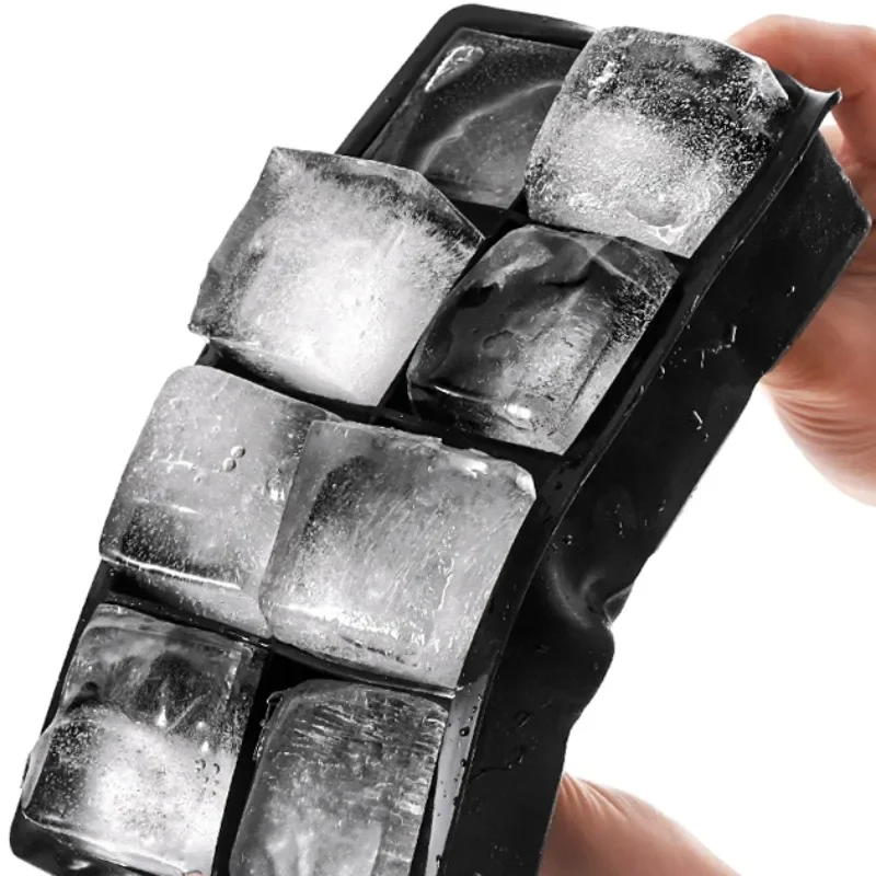 4 6 8 Grids Big Ice Blocks Summer cold drink Ice Cube DIY Food Grade Silicone Tray Mold  for Cocktail Bar Pub Wine Ice Maker