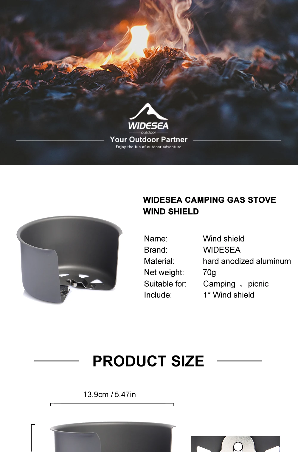 Outdoor Camping Gaskocher Windschutz Outdoor Brenner Schirm Windgitter Tragbares Benzin Winddichtes Kochset Überlebensausrüstung – Detail 1