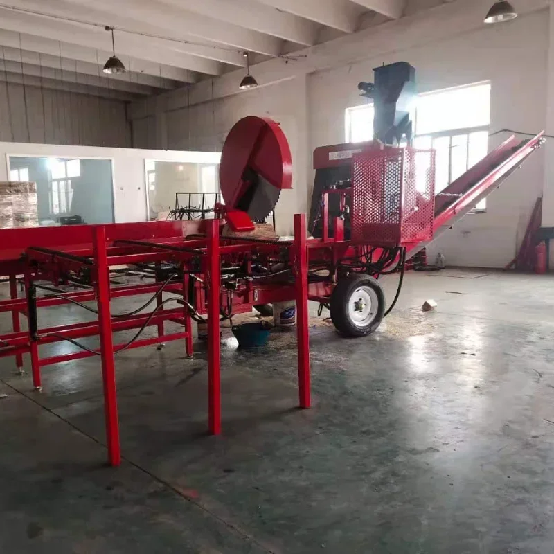 YG 37hp 50 Ton Commercial Grade Saw Blade Type Full Hydraulic Operate Firewood Processor Log Processor With Chain Table Conveyor