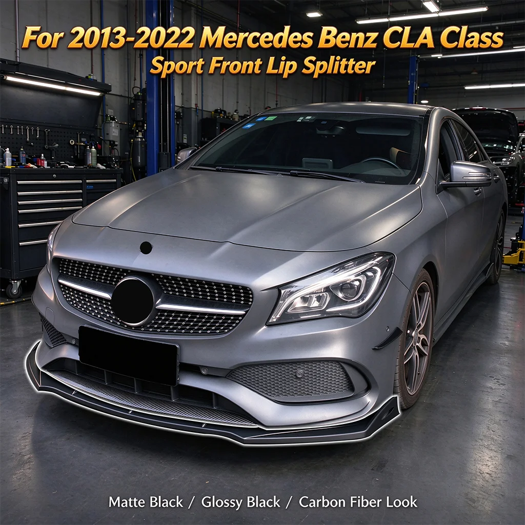 For Mercedes Benz CLA Class CLA200 CLA250 2013-2022 Car Body Kit Accessories ABS Rear Bumper Lip Side Sport Splitter Spoiler