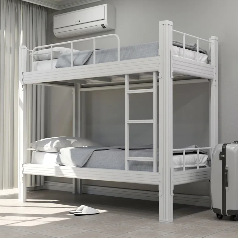 Steel upper and lower bunks, iron art bed, student dormitory double bed, employee rack bed, adult high and low bed, i