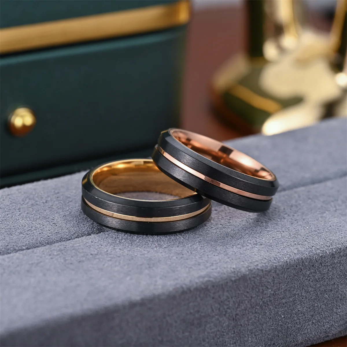 بسيطة 6 مللي متر خاتم من الفولاذ المقاوم للصدأ الأسود للرجال سحر العصرية الأخدود خواتم الخطبة مجوهرات اكسسوارات هدايا بالجملة #5