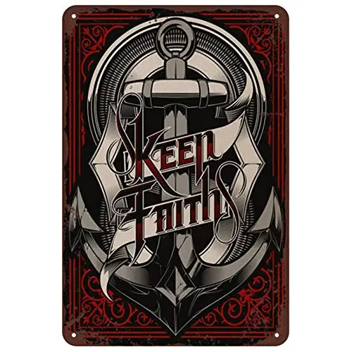 Metal Tin Sign 8x12 Inch Anchor Metal Sign Bar Pub Vintage Retro Cafe Art Tin Sign