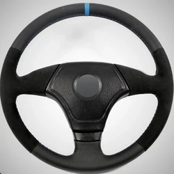 Alcantara Real Leather Steering Wheel Cover M Colors Thread Blue Stripe Car Accessoires for BMW 3 SERIES E36 E46 (1995-2000)
