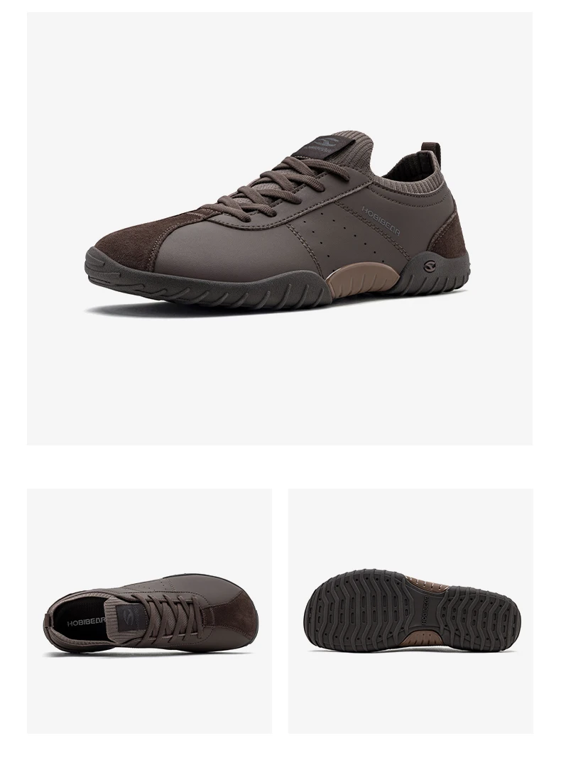 HOBIBEAR Sneaker mit breiter Zehenbox für Herren und Damen, minimalistische Wanderschuhe aus Kunstleder, leichte Schnür-Freizeitsneaker – Detail 22