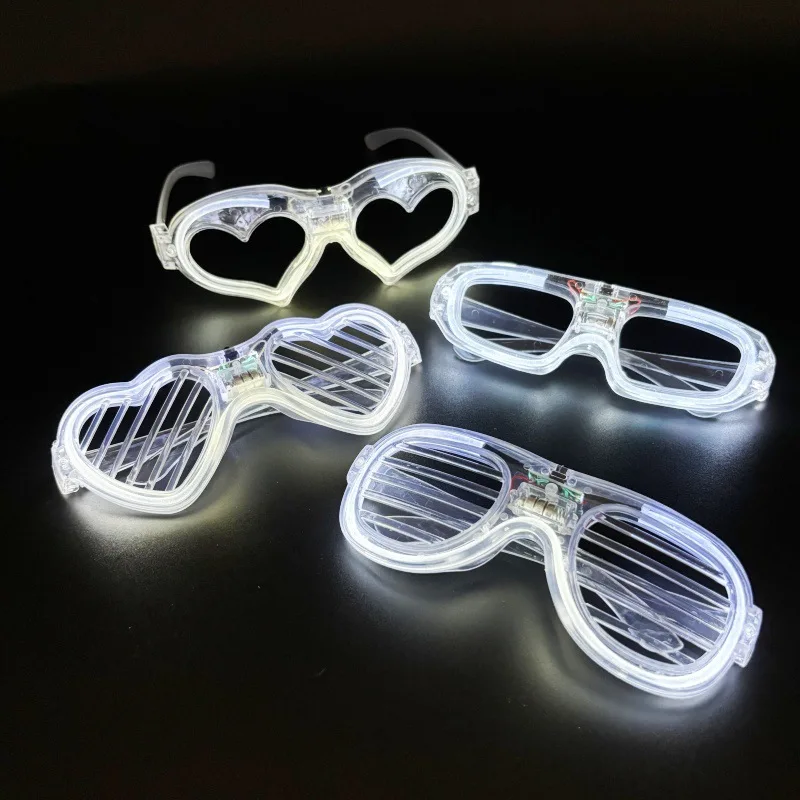 

10/50/100Pcs LED Glasses White Light Up Sunglasses Glow In The Dark Neon Glowing Glasses for Kids Adults Wedding Party Favor