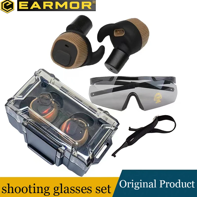 

EARMOR Electronic Shooting Earplugs M20 MOD3 Tactical Shooting Glasses Set Hearing Protector Noise Canceling Headphones