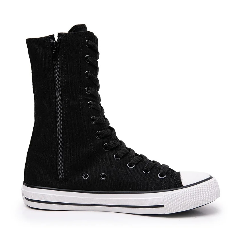 

Women's Shoes 2026 New High Top Canvas Boots Designer Shoes for Women Fashion Lace-Up Zipper Comfortable Boots Zapatos De Mujer