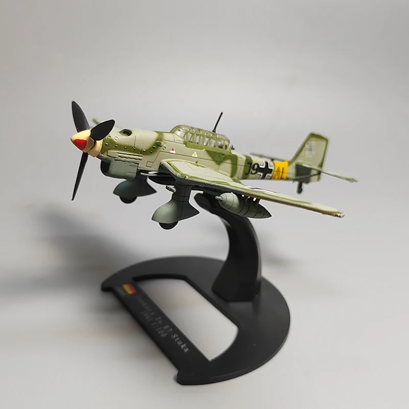 1:100 Scale WWII German JU87 Fighter Jet Military Aircraft Model Diecast Alloy Classic Toy Souvenir Ornament Gift Static Display