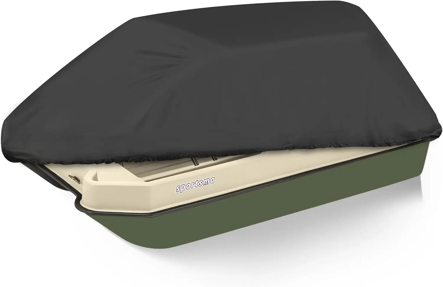 

900D Waterproof Boat Cover, Fits 8-10 ft Pond Boats, Heavy Duty Marine Grade Polyester, Black