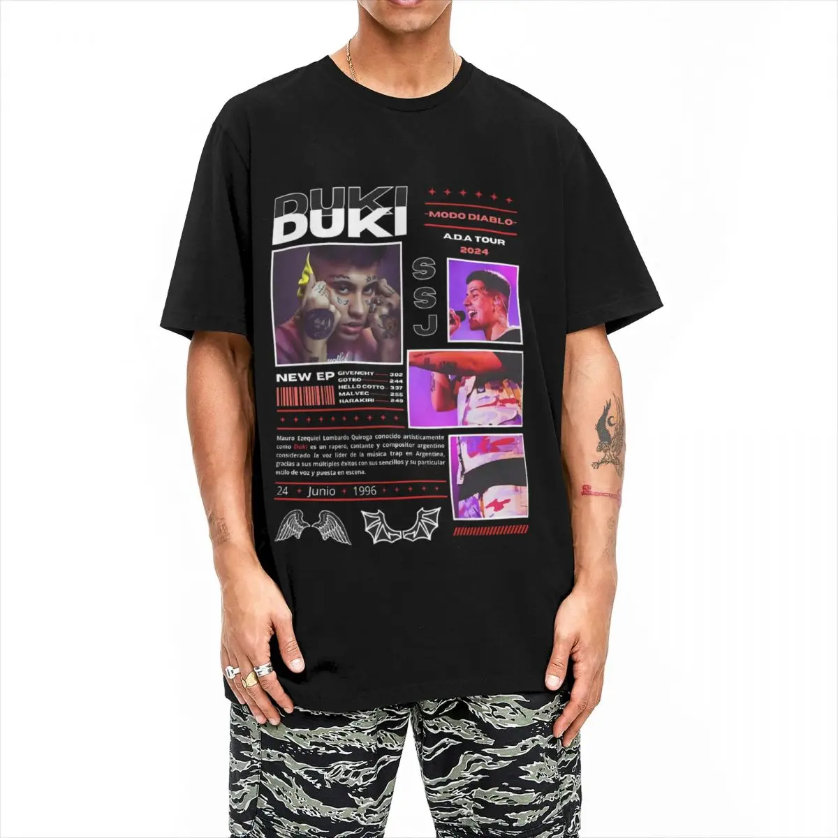 Men Duki ADA Tour 2024 T-Shirts Singer Rapper Cotton Clothes Summer Aesthetic Short Sleeve T Shirt Harajuku Tshirt Plus Size