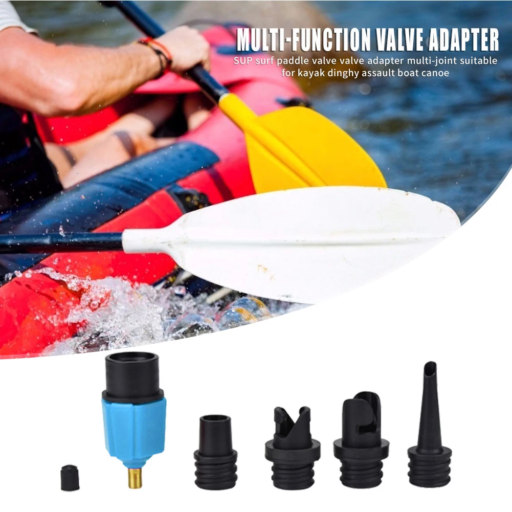 

Air Valve Pump Converter Inflatable Kayak Rowing Rubber Boat Paddle Valve Adapter With 4 Nozzles For Outdoor Boat Accessories