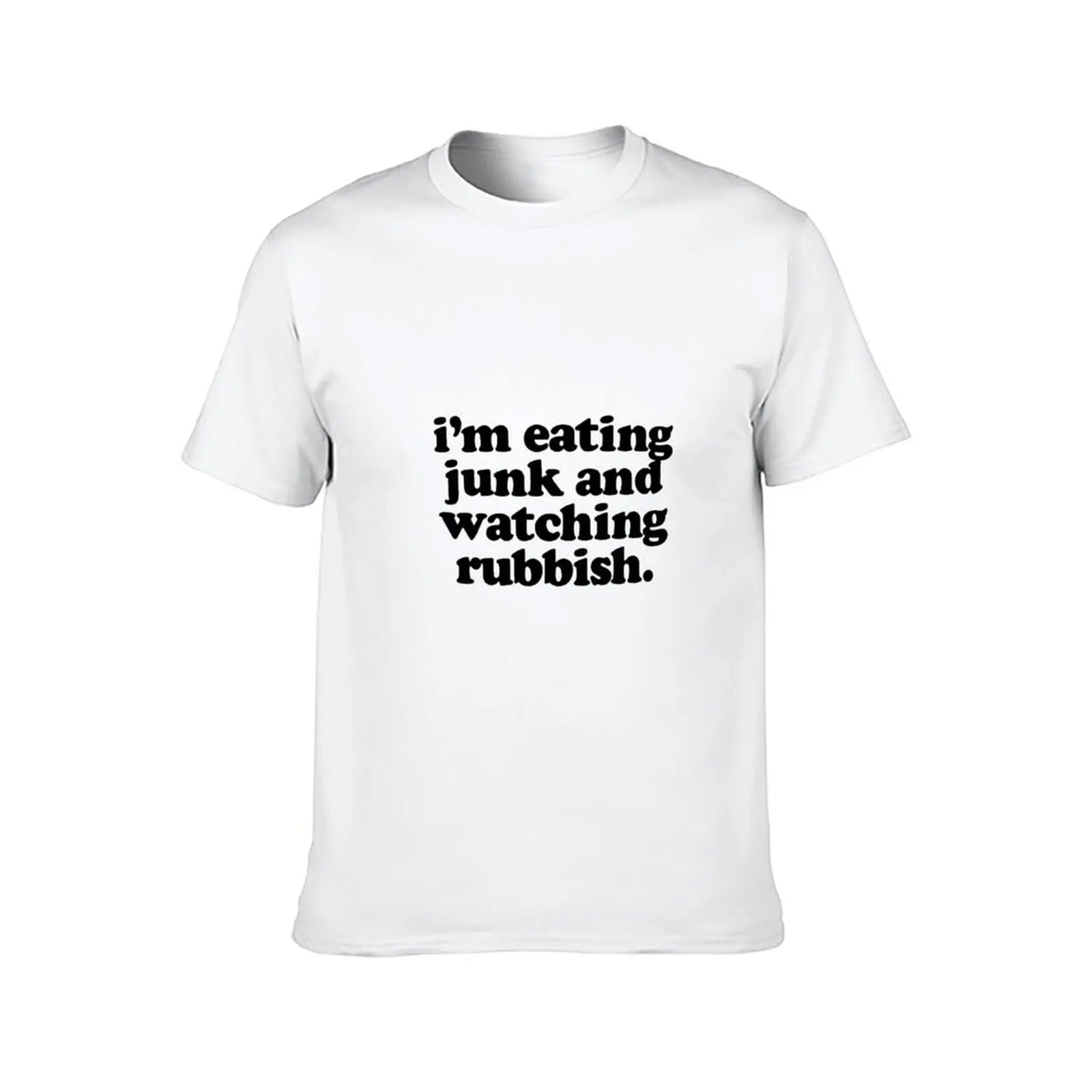 I'm eating junk and watching rubbish T-Shirt vintage t shirts summer tops for a boy man t shirt mens t shirts top quality