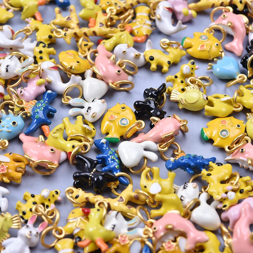 5pcs Ladies Diy Necklace 3D Animal Series Rabbit Giraffe Duck Dog Jewelry Charm Pendant Fashion Versatile Pendant Accessory Gift