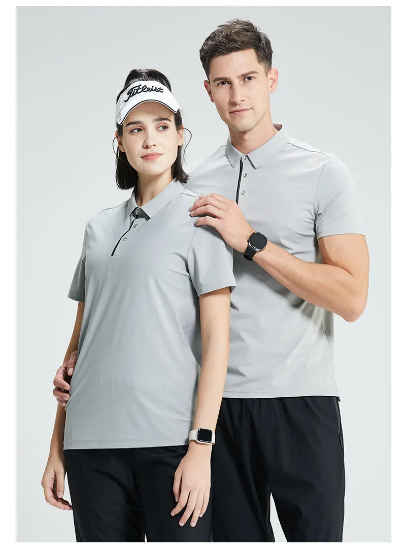 Sunscreen solid quick-drying top sports short-sleeved T-shirt fitness wear outdoor polo shirt men clothing