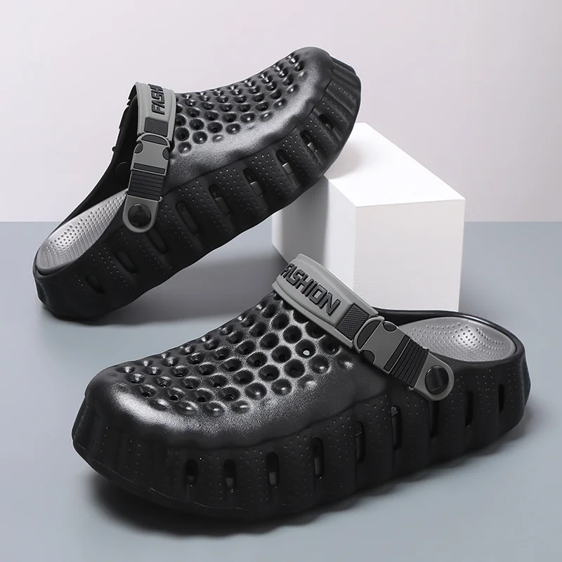 

Летние мужские сабо 2-в-1 нового стиля 2026 года: спортивные сандалии-шлепанцы для улицы, нескользящие, легкие, пляжные, с закрытым носком