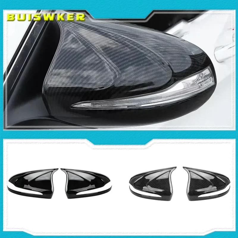 NEW-for Mercedes Benz C200L Modified New E-Class E300L/GLC260 ABS Car Rearview Mirror Cap Cover Trim Accessories 2 Pcs