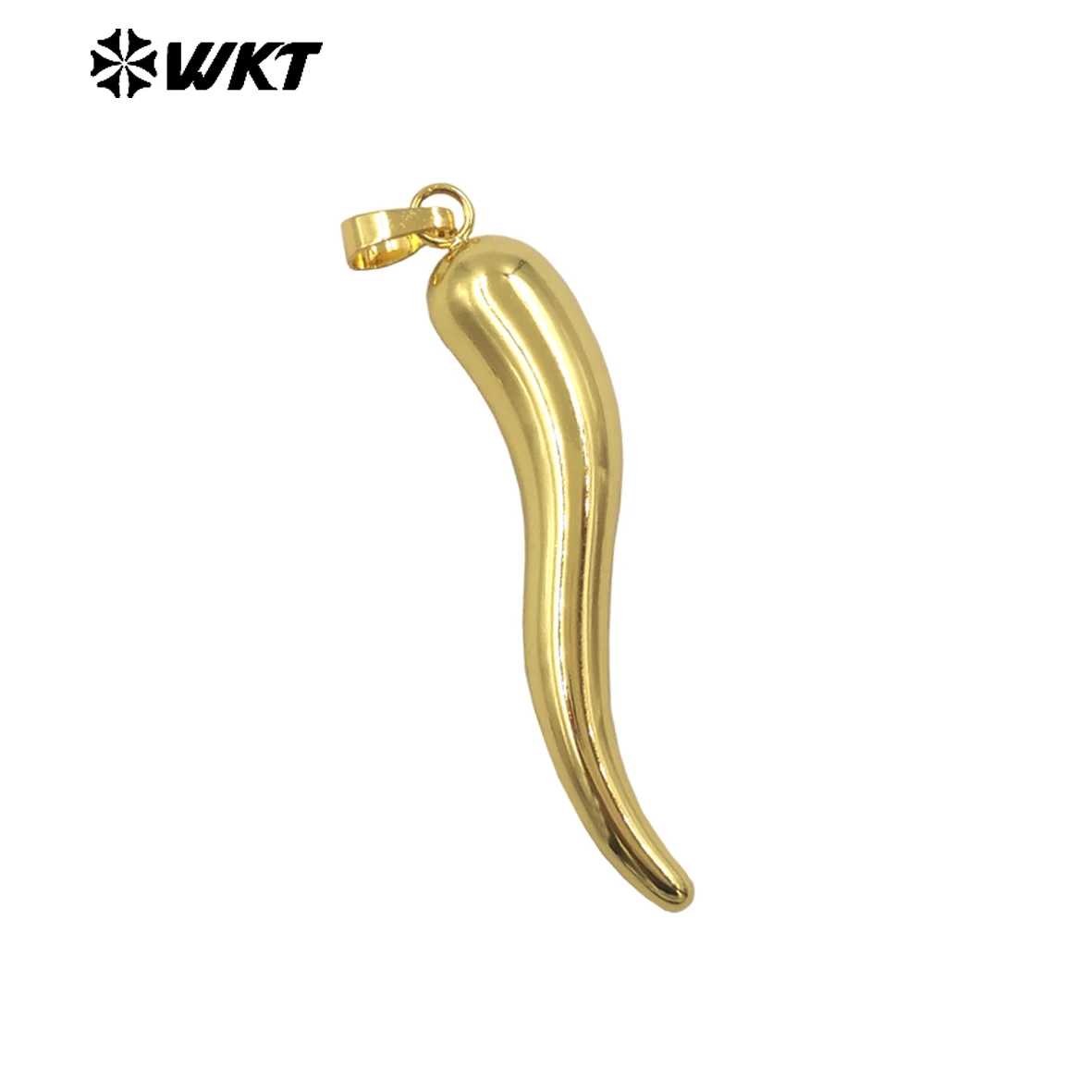 WT-P1998 Wholesale Yellow Brass Pepper Shape Resist Tarnishable Pendant Gold Electroplated For Fashion Necklace Design