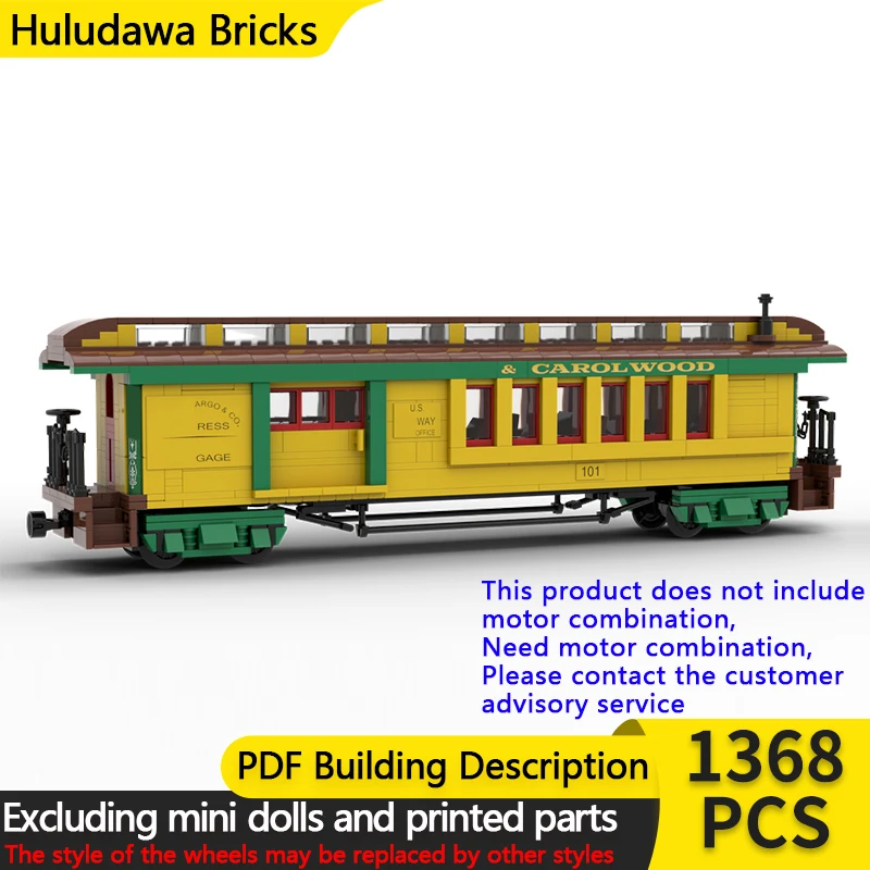 

City Car Model MOC Building Bricks Railway Train Baggage Car Modular Technology Children Holiday Gifts Assemble Toys Suit