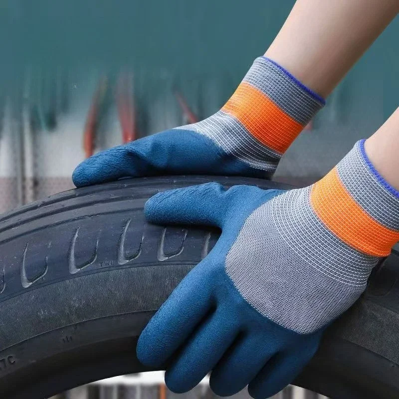 

12Pack Premium Heavy Duty Work Gloves Knit Construction Durable Rubber Palm Coating Breathable Comfortable Hand Protection
