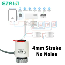 Atuador 230V térmico bonde NENHUMA válvula do radiador do NC normalmente fechada para o sistema de aquecimento Underfloor da água