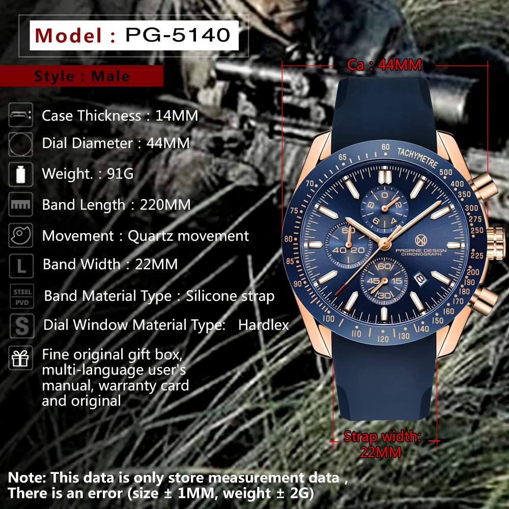 PAGANI DESIGN （Pagrne） TOP Men\'s Quartz Watch Luxury Military Diving Chronograph Casual Sports Male Clock Relogio Maasculino